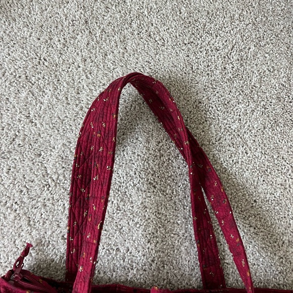 🔴DONNA SHARP: Women’s large red quilted fabric tote bag w/pockets, preowned🔴 - Picture 4 of 10